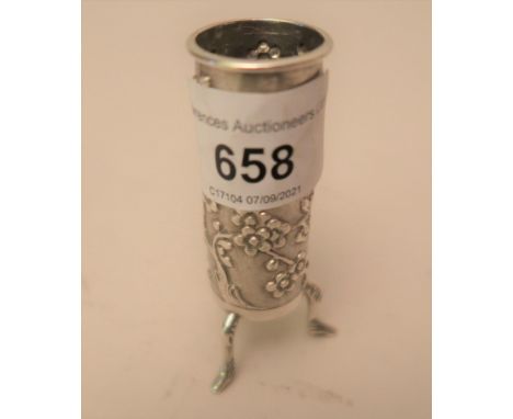 Chinese Wang Hing small silver cocktail stick vase 