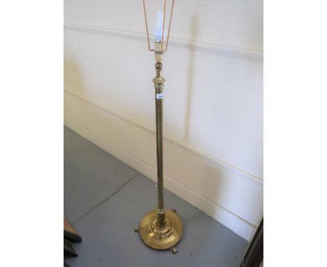Brass oil lamp standard adapted for use with electricity 
