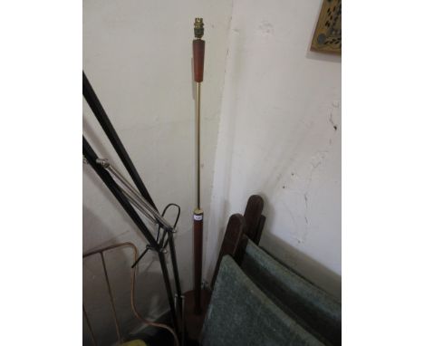 1970's Teak and brass standard lamp 