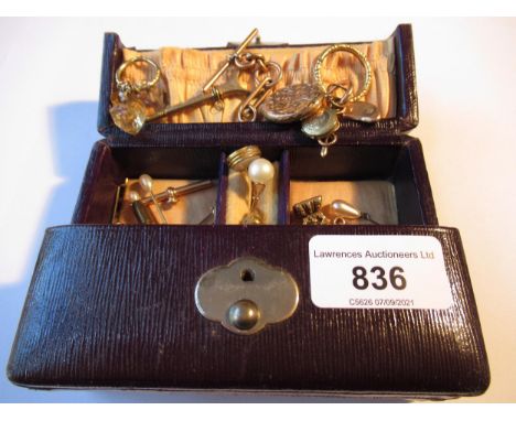 Two small 19th Century gold coins (drilled as pendants), 15ct gold Albert bar, similar 15ct gold bar together with a quantity