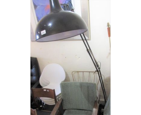 Large late 20th Century floor standing anglepoise adjustable standard lamp in black painted finish 