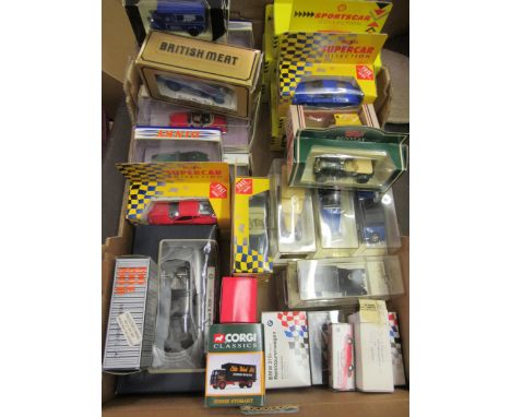 Collection of approximately forty various boxed diecast metal model vehicles including Dinky, Corgi and Solido 
