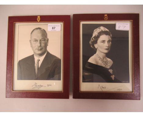 Prince Henry, Duke of Gloucester and Princess Alice, Duchess of Gloucester, pair of signed black and white half length portra