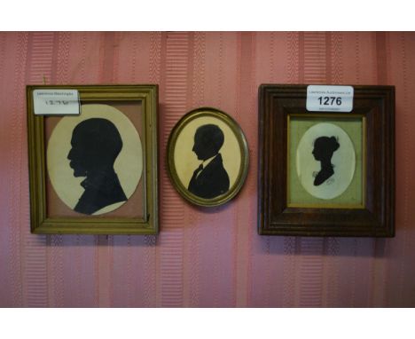 Group of five various small 19th / 20th Century silhouette portrait miniatures 