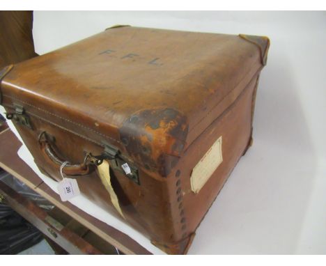 Late 19th / early 20th Century leather hat trunk by Ideal Trunks, South Audley Street 