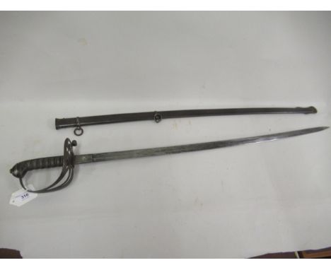 19th Century British Light Infantry Officer's dress sword with scabbard, by Firman & Sons, London, with a 31.5in steel blade,