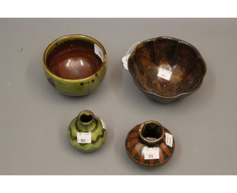 Four items of Leach pottery 