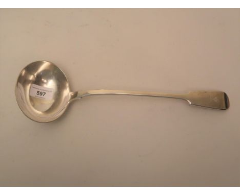 Victorian silver Fiddle pattern soup ladle, London 1859, 9.5oz 