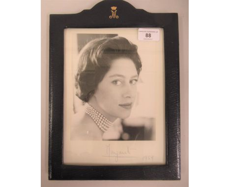 Princess Margaret, signed black and white head and shoulder portrait photograph dated 1959, 7.5ins x 5.75ins approximately, i