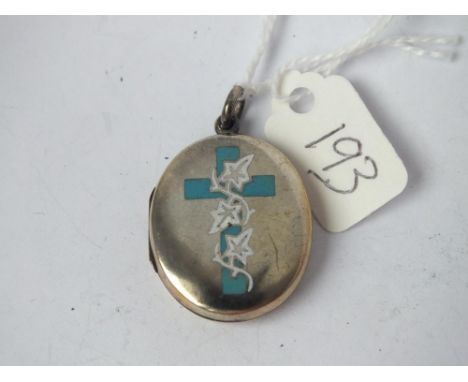 Victorian gold &amp; enamel mounted locket 7.2g inc   