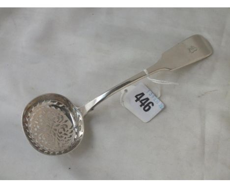 Exeter. Victorian fiddle pattern sifter ladle, 1842 by JAP 44g. 