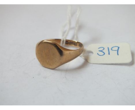 9ct signet ring approx size R 3.8g     