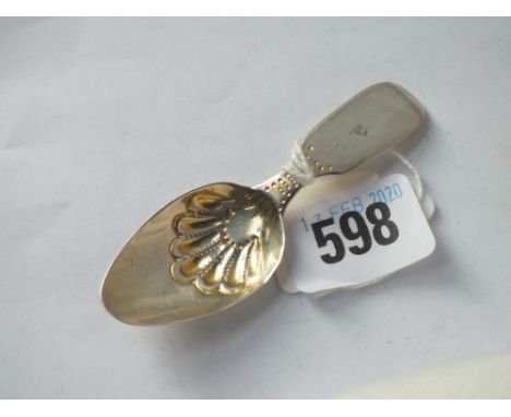 Georgian fiddle pattern small caddy spoon, Lon   