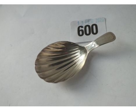 Bright cut OE pattern caddy spoon, Lon 1796    