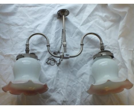 A crone finish two light ceiling light     