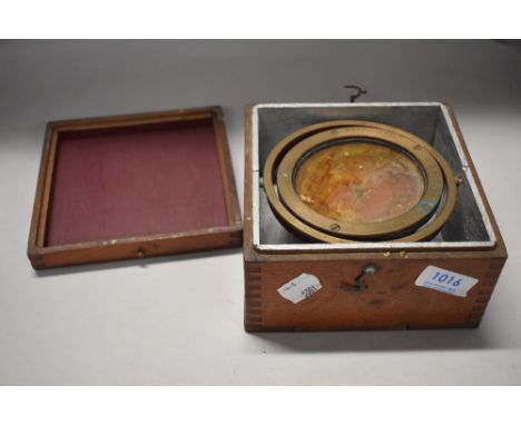 A ships Gimbal compass stamped E.S. Ritchie 53628 Boston AF