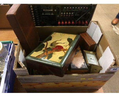 Jewellery boxes, carriage clock etc.
