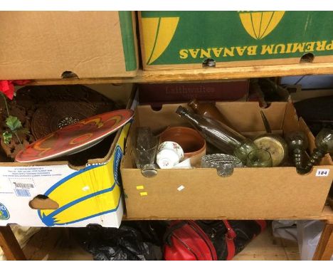 Four boxes of assorted including Poole, Hock glasses etc.
