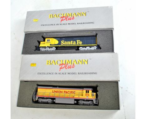 BACHMANN PLUS; two diesel locomotives, 31103 B23-7 Union Pacific 156 and 11612 EMD SD45 (SF B/Y War Bonnet) 5408, both boxed 