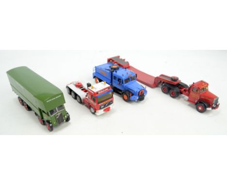 SMITH AUTO MODELS (probably); four good quality model haulage vehicles comprising red Leyland cab and trailer with 'Siddle C 