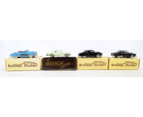 BROOKLIN MODELS; two BRK 17 1952 Studebaker Champion Starlight Coupés in black liveries, BRK 17A 1951 Studebaker Commander Co