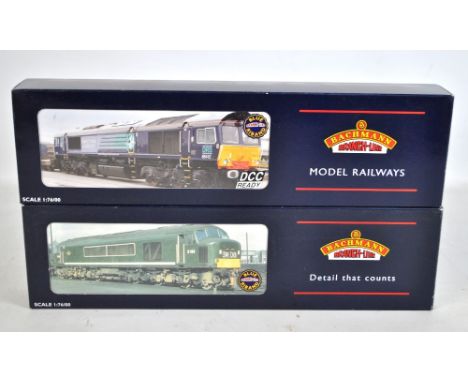 BACHMANN BRANCH-LINE; two 00 gauge diesel locomotives, 32-676 Class 45 45 114 BR blue with white roof and 32-977 Class 66/9 D