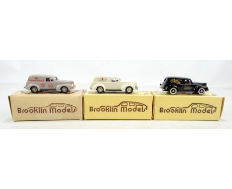 BROOKLIN MODELS; three BRK 9 1940 Ford Sedan delivery vans in grey, white and black liveries with 'Spielwaren Danhausen 60th 