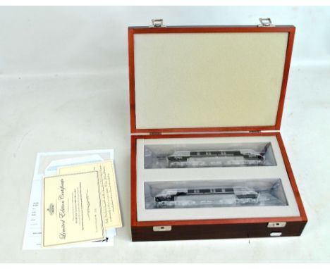 BACHMANN BRANCH-LINE; limited edition 00 gauge LMS twins set comprising locomotives 10,000 and 10,001 in black and chrome, no