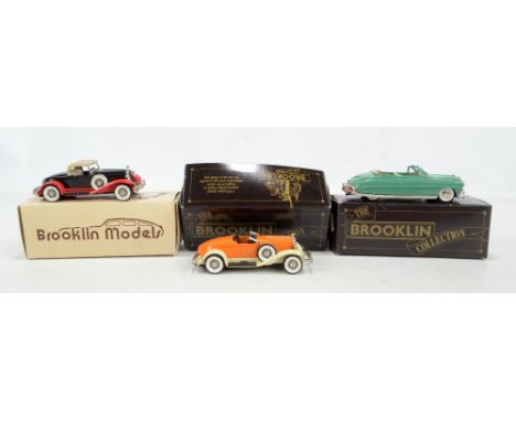 BROOKLIN MODELS; two BRK 12 1931 Hudson Greater Eights in black/red (af) and orange/cream liveries, the former 1 of 250 and s