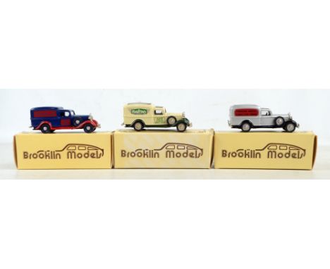 BROOKLIN MODELS; three BRK 16 and 16X Dodge Vans in blue, cream and silver liveries with 'Merley House & Model Museum' (limit