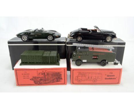 RSH; a boxed T14 'Green Goddess' fire engine with 'Auxiliary Fire Service' decal and ladder (af), two boxed Small Wheels 1/24