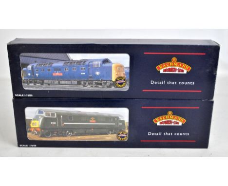 BACHMANN BRANCH-LINE; two 00 gauge locomotives, 32-057 Class 42 Warship D870 'Zulu' BR blue and 32-527 Class 55 Deltic 55 012