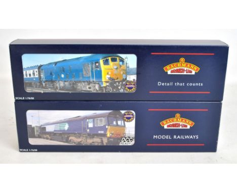 BACHMANN BRANCH-LINE; two 00 gauge diesel locomotives, 32-425 Class 24 BR blue and 32-731 Class 66 66407 Direct Rail Services