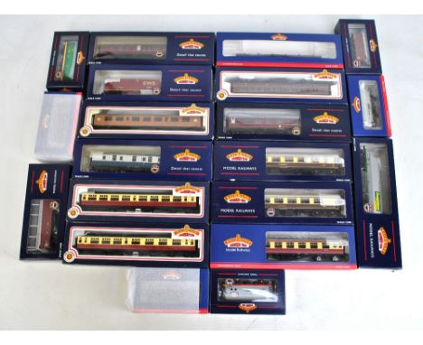 BACHMANN BRANCH-LINE; twenty items of 00 gauge rolling stock including 34-252 57ft corridor first/third crimson LMS, 34-377 6