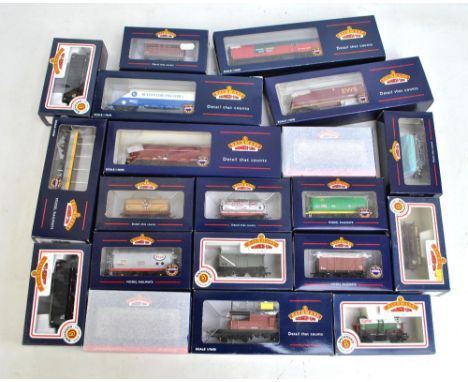 BACHMANN BRANCH-LINE; twenty items of 00 gauge rolling stock including 37-850 104 ton HTA Thrall bulk coal hopper wagon EWS, 