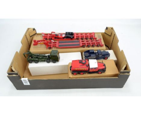 SMITH AUTO MODELS (probably); three good quality unmarked model haulage vehicles comprising red Musketeer truck with 'Wynns' 