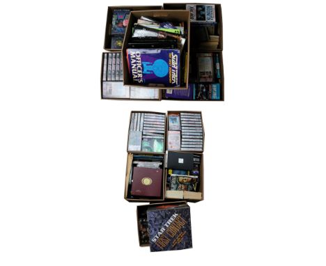 STAR TREK; a large group of Star Trek books with novels by J Vornholt, William Shatner, etc, and non-fiction/reference includ