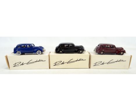 ROB EDDIE; three 1950 Volvo PV831s in black, burgundy and blue liveries, 1/43 scale, all boxed (3). CONDITION REPORT: Boxes w