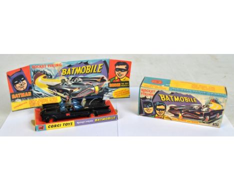 CORGI; a boxed 267 'Batmobile with Batman and Robin', secret instructions and panorama present but lacking rockets. CONDITION