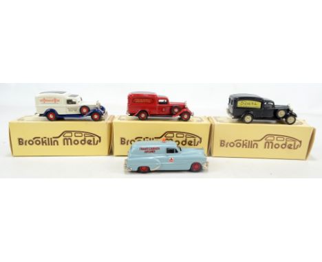 BROOKLIN MODELS; three BRK 16 Dodge Vans in white, red and black (af) liveries with 'San Francisco Earthquake Relief 1989', '