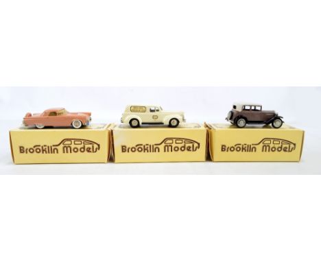 BROOKLIN MODELS; BRK 13X light brown 1 of 300 1956 Ford Thunderbird C.T.C.I. - Toronto 1982, BRK 9 cream 1940 Ford Sedan deli