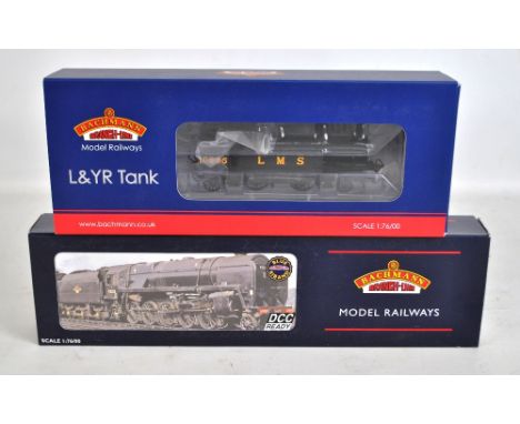 BACHMANN BRANCH-LINE; two 00 gauge steam locomotives, 31-165 L&amp;YR 2-4-2 tank 10695 LMS black and 32-851 9F 2-10-0 standar
