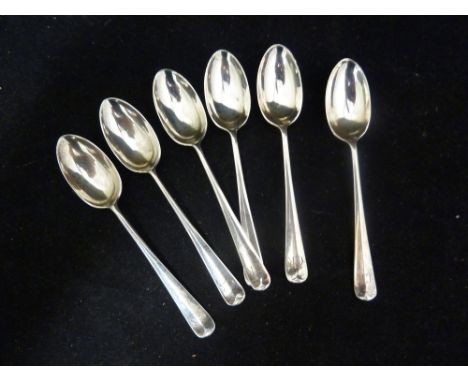 Six silver Coronation rat tail spoons, each hallmarked from a different assay office, made to commemorate the coronation of E