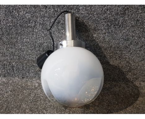 A contemporary glass light fitting.