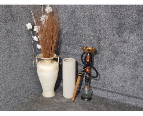 Two ceramic floor vases and a shisha.