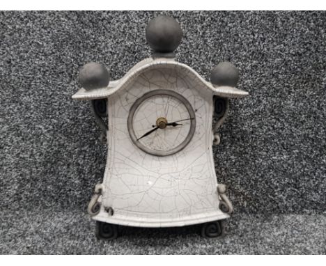 Raku pottery stone splitter medium mouse clock