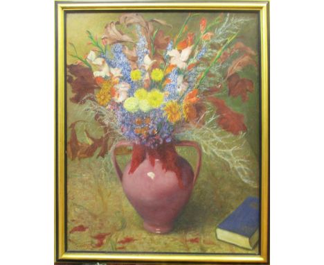 JOSEPH TEPPER (Russian/American 1886-1977) 'Vase with flowers', oil on canvas, signed and dated 1934 lower left, 86.5cm x 71c