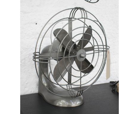 LAMP,in the form of a fan, 1950s style in metal on stand, 42cm H.
