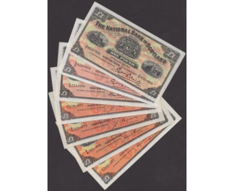 National Bank of Scotland Limited, every variety of the W & A K Johnston printings of £1 (7), dates 1933, 1941, 1944, 1951, 1