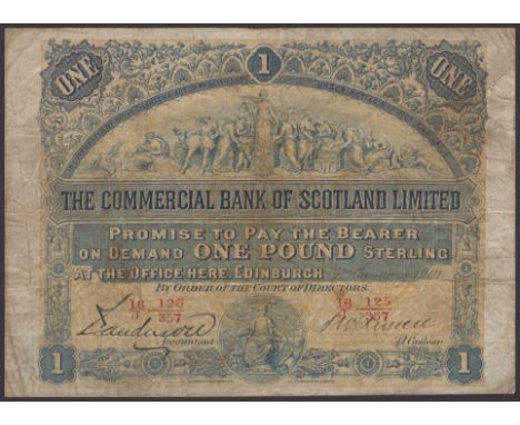 Commercial Bank of Scotland Limited, £1, 3 January 1901, serial number 16/J 125/357, printed Anderson and one other manuscrip